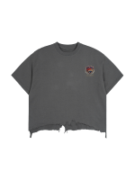 Vintage Wash Boxy Distressed Hem T-Shirt