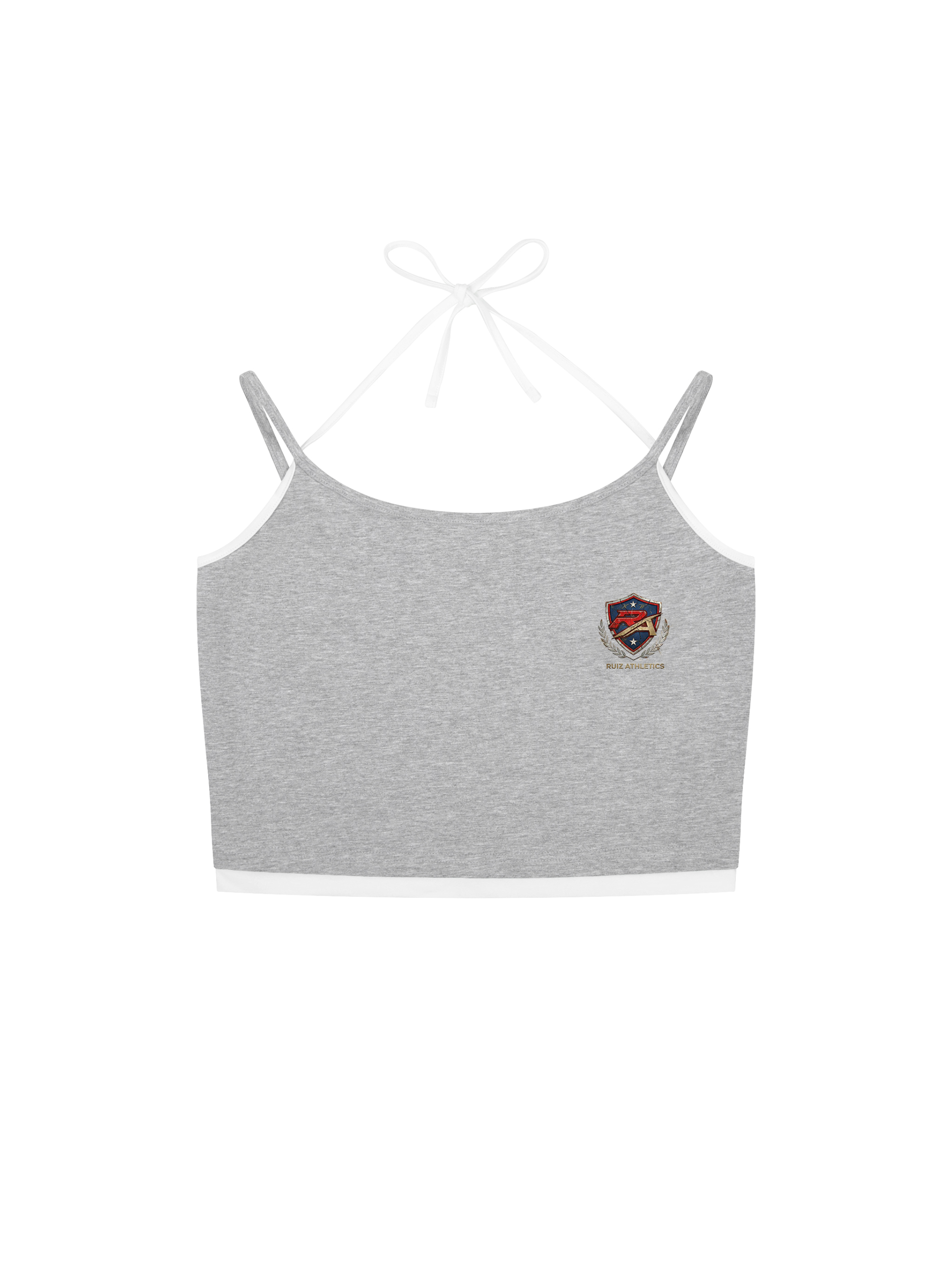 Gray-Front-3-scaled-1.png Contrast Binding Halter Tank Top - Image 1