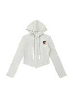 Women's Slim Cropped Full Zip Hoodie - Image 4