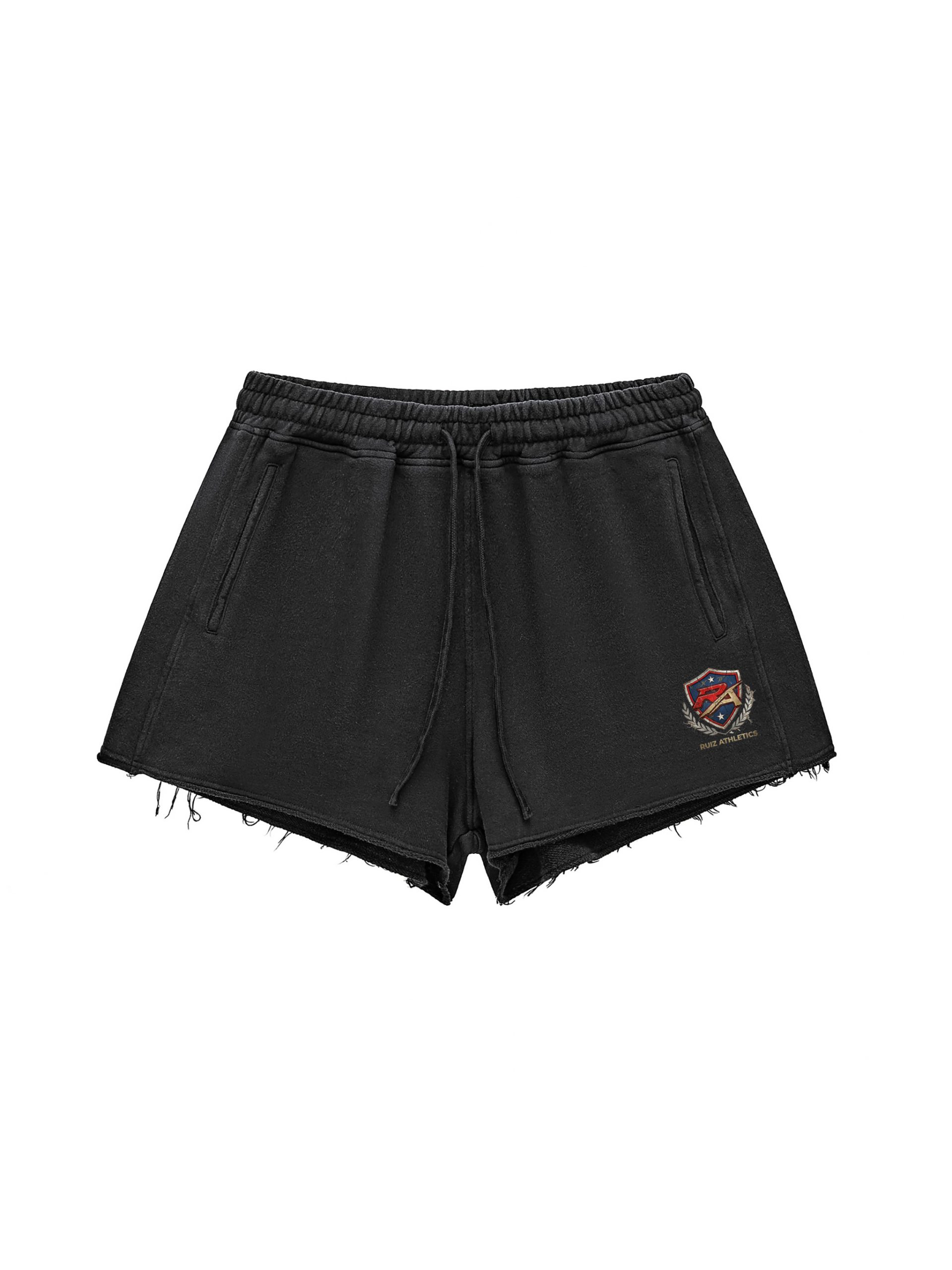 Snow-Washed-Raw-Edge-Drawstring-Shorts-gallery-13-scaled-1.jpg Snow Washed Raw Edge Drawstring Shorts - Image 1