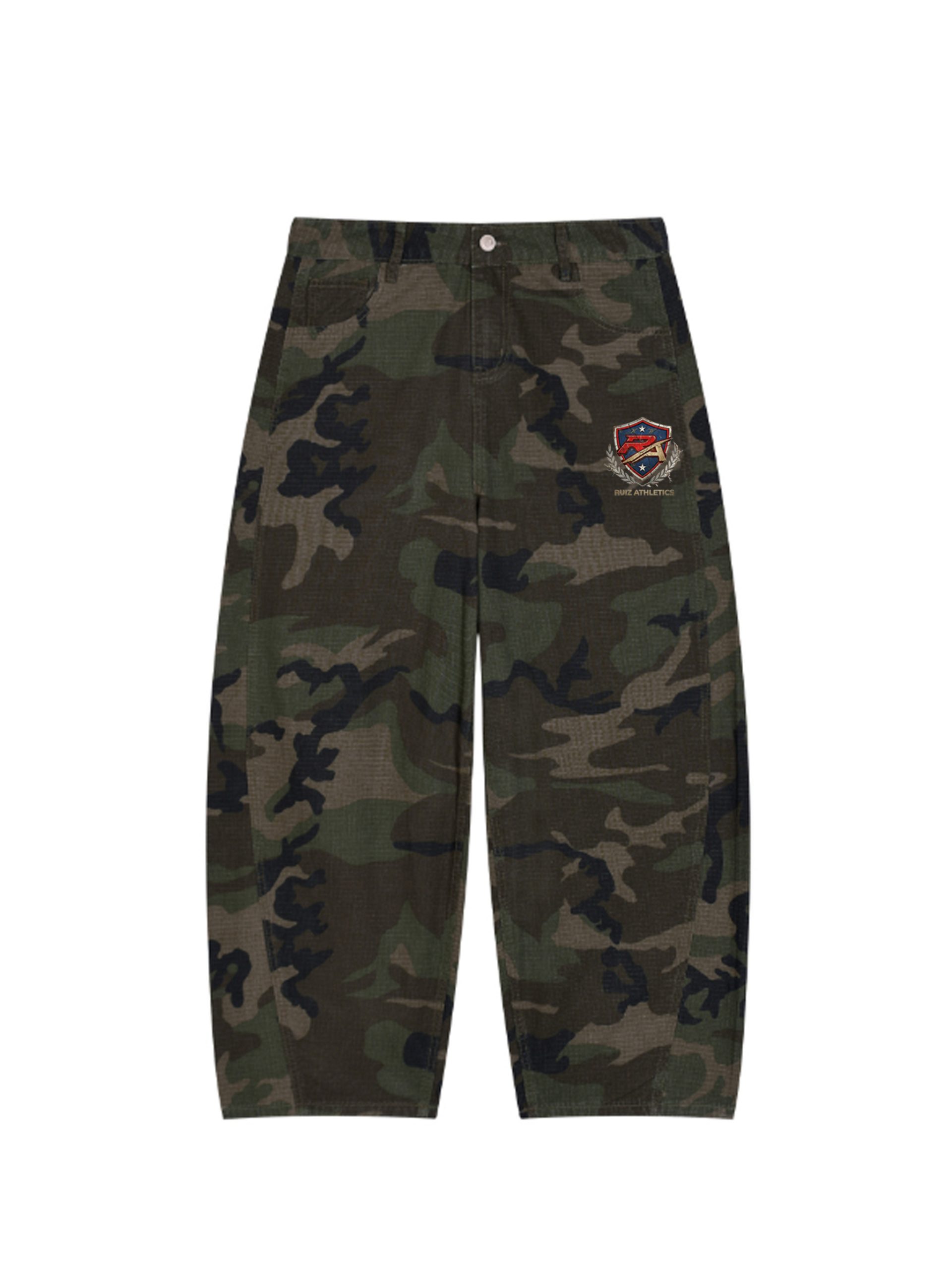 1-1-scaled-1.jpg Men's Camo Barrel Leg Cargo Pants - Image 1